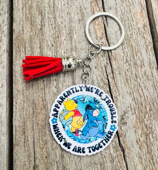 Winnie & Eeyore Keyring with Tassel